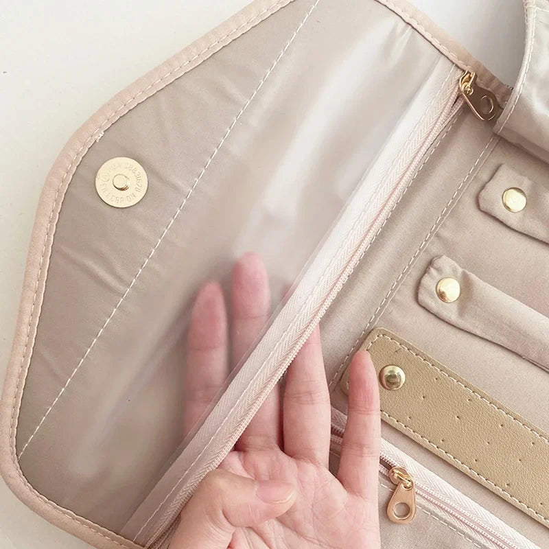 Quilted Portable Jewelry Travel Case