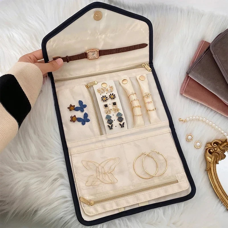 Quilted Portable Jewelry Travel Case