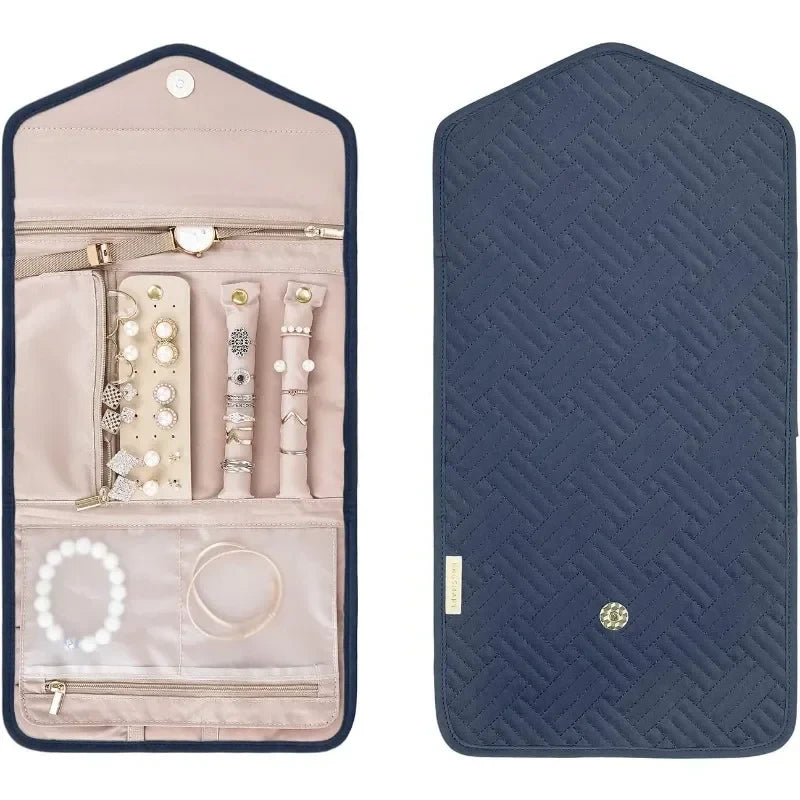 Quilted Portable Jewelry Travel Case