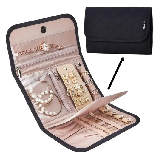 Quilted Portable Jewelry Travel Case
