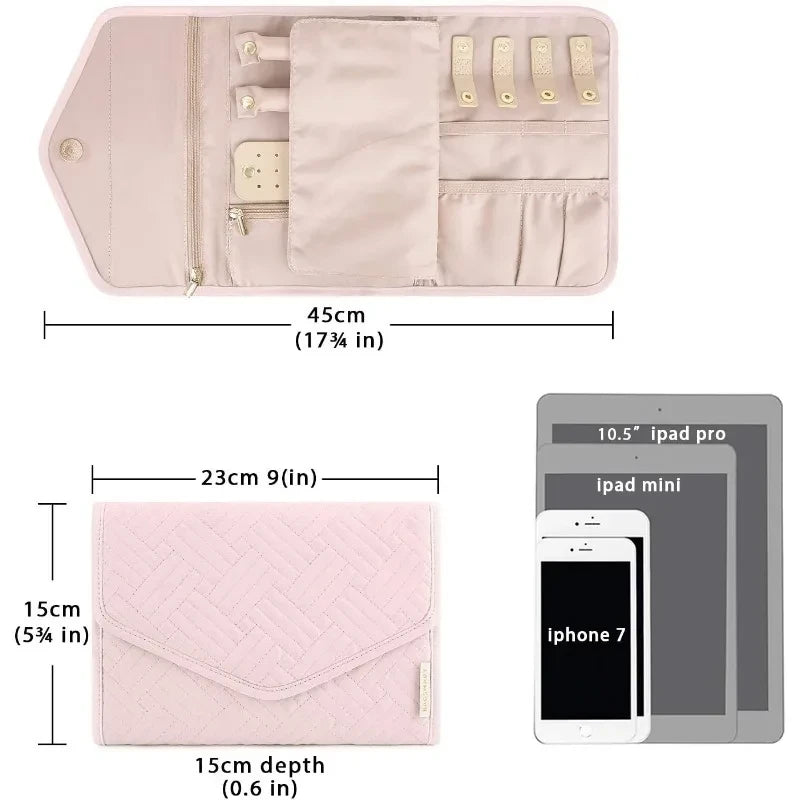 Quilted Portable Jewelry Travel Case