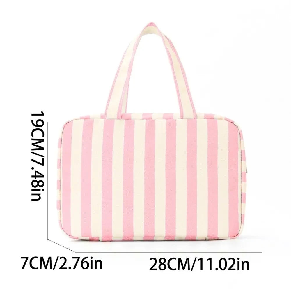 Striped Hanging Travel Toiletry Bag
