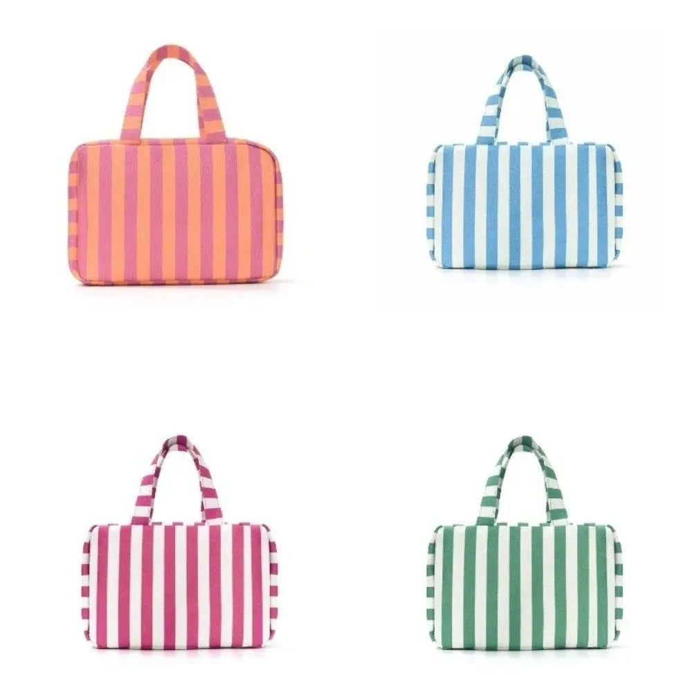 Striped Hanging Travel Toiletry Bag