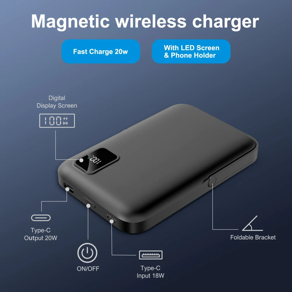 Magnetic Wireless Travel Power Bank